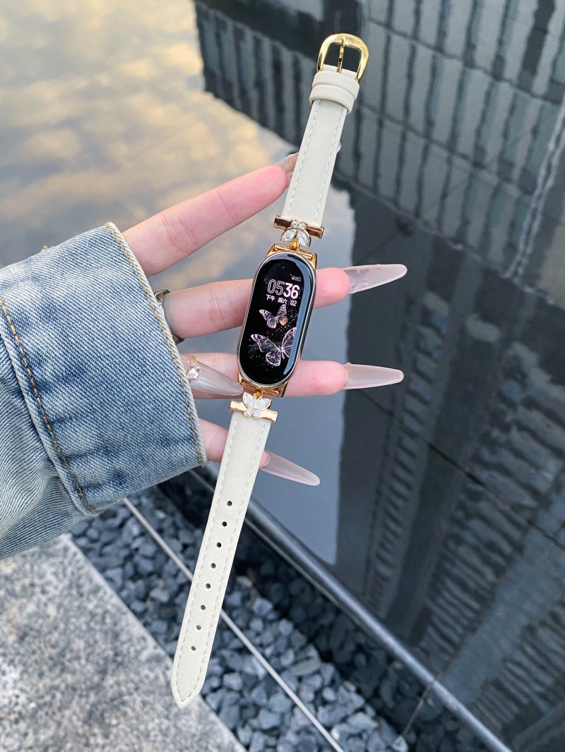 Suitable For Xiaomi 8/9/10 Pro Watch Strap Redmi 4/5 Butterfly Head Leather Xiaomi Strap - Image 1