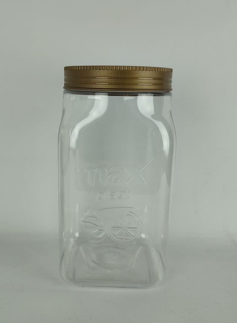 ماكس بلاست برطمان تخزين بلاستيك من ماكس بلاست عالى الجوده بغطاء محكم الغلق - 1400 مللى - Image 1