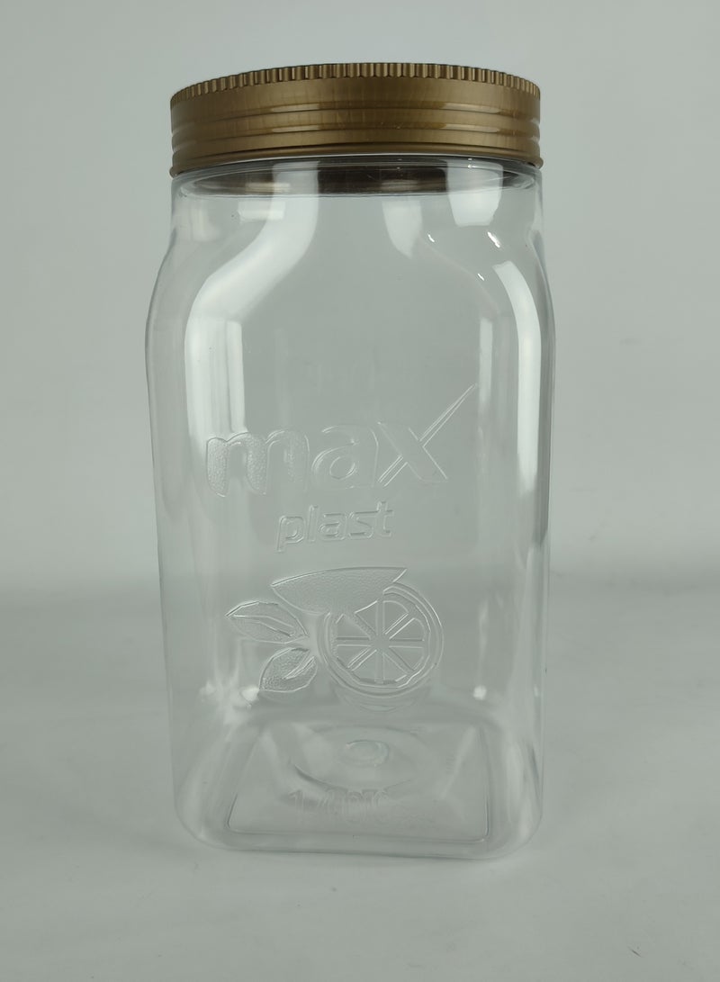 ماكس بلاست برطمان تخزين بلاستيك من ماكس بلاست عالى الجوده بغطاء محكم الغلق - 1400 مللى - Image 2