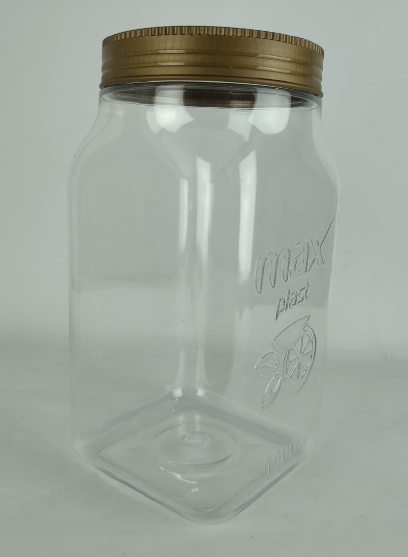 ماكس بلاست برطمان تخزين بلاستيك من ماكس بلاست عالى الجوده بغطاء محكم الغلق - 1400 مللى - Image 3