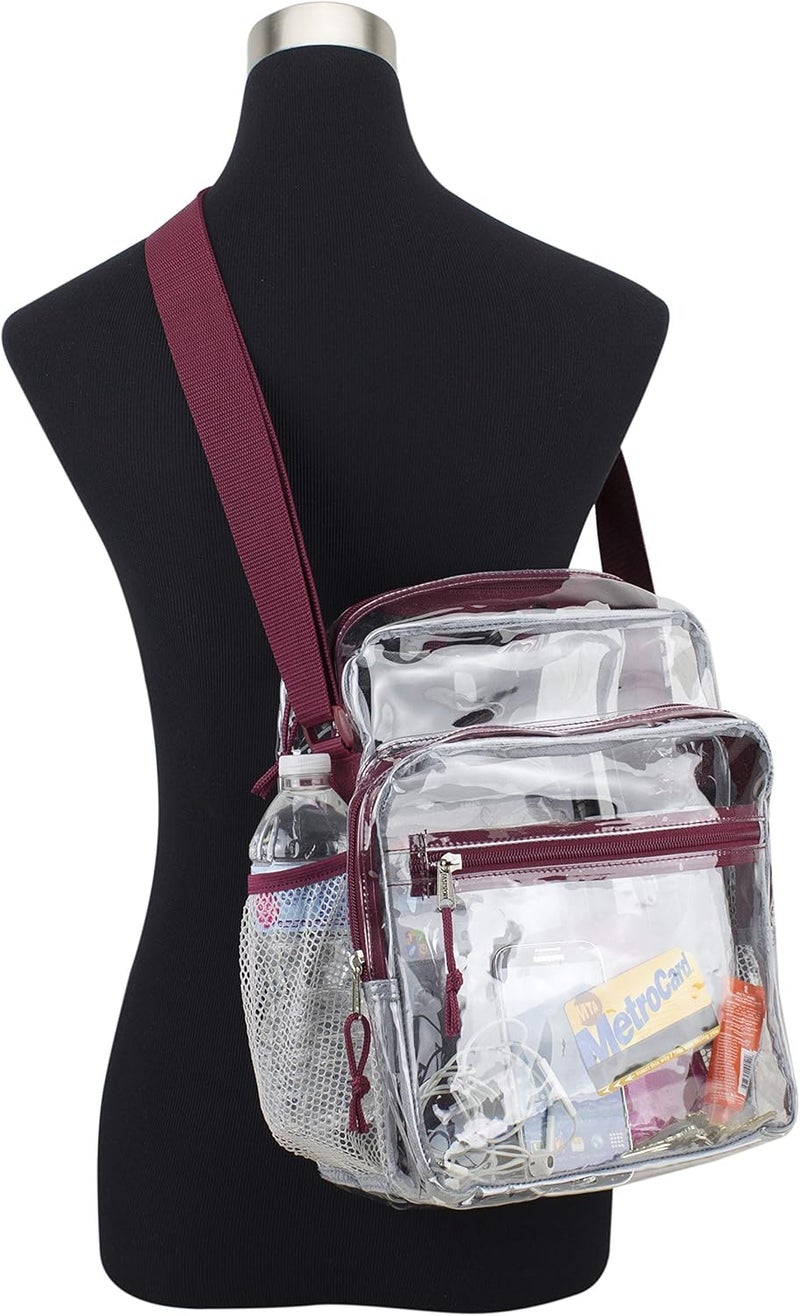 Eastsport Clear Stadium Messenger Bag with Side Mesh Pockets - Image 5