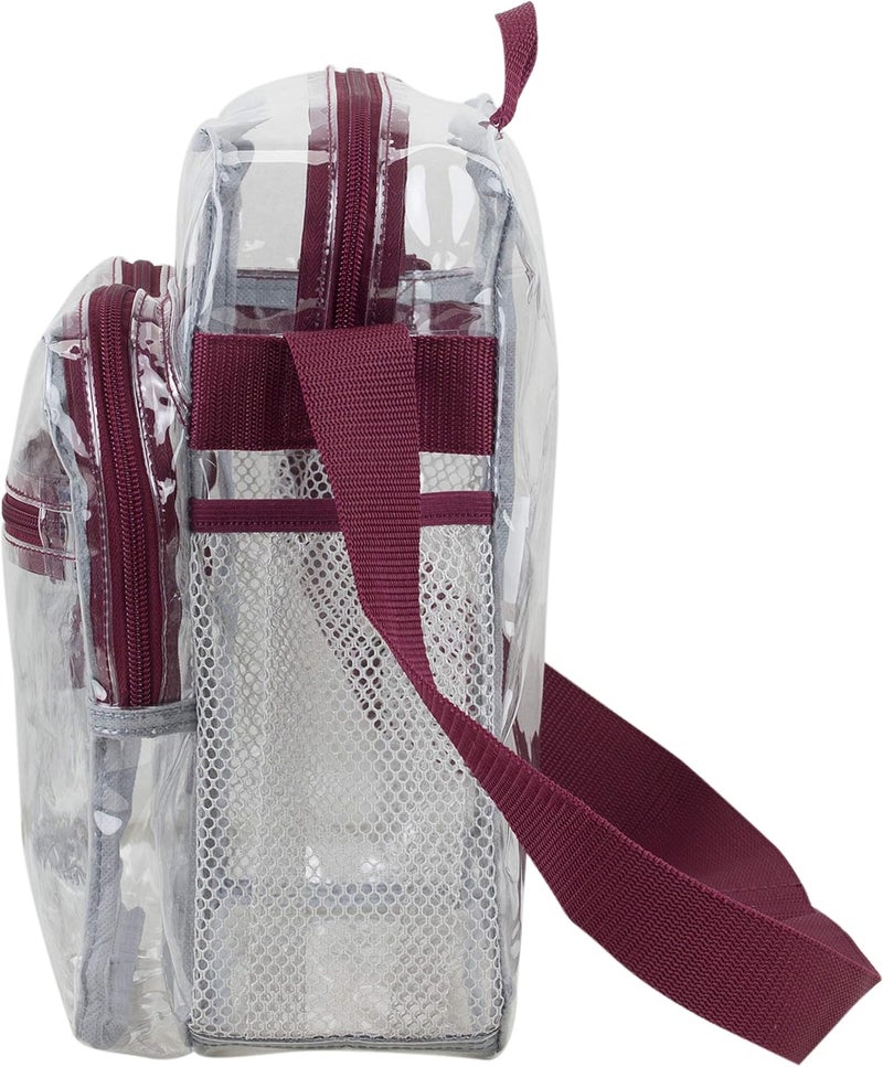 Eastsport Clear Stadium Messenger Bag with Side Mesh Pockets - Image 3