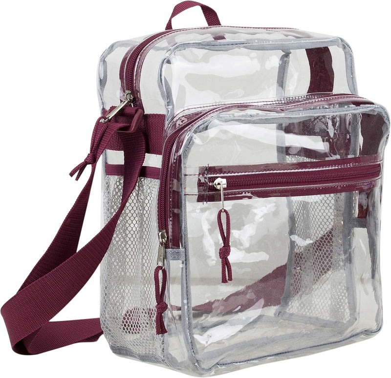 Eastsport Clear Stadium Messenger Bag with Side Mesh Pockets - Image 4