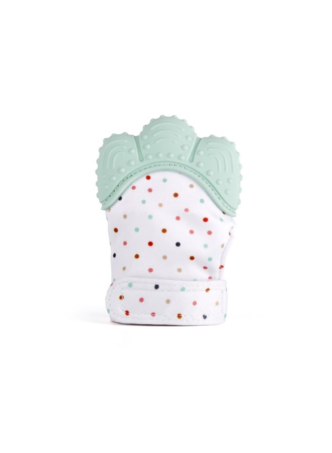 Teether Gloves Baby Teether Baby Anti-bite Silicone Molar Gloves Kidsren's Sound Toy Anti-eating Hand Molar Glue-Color:Mint Green  - Image 1