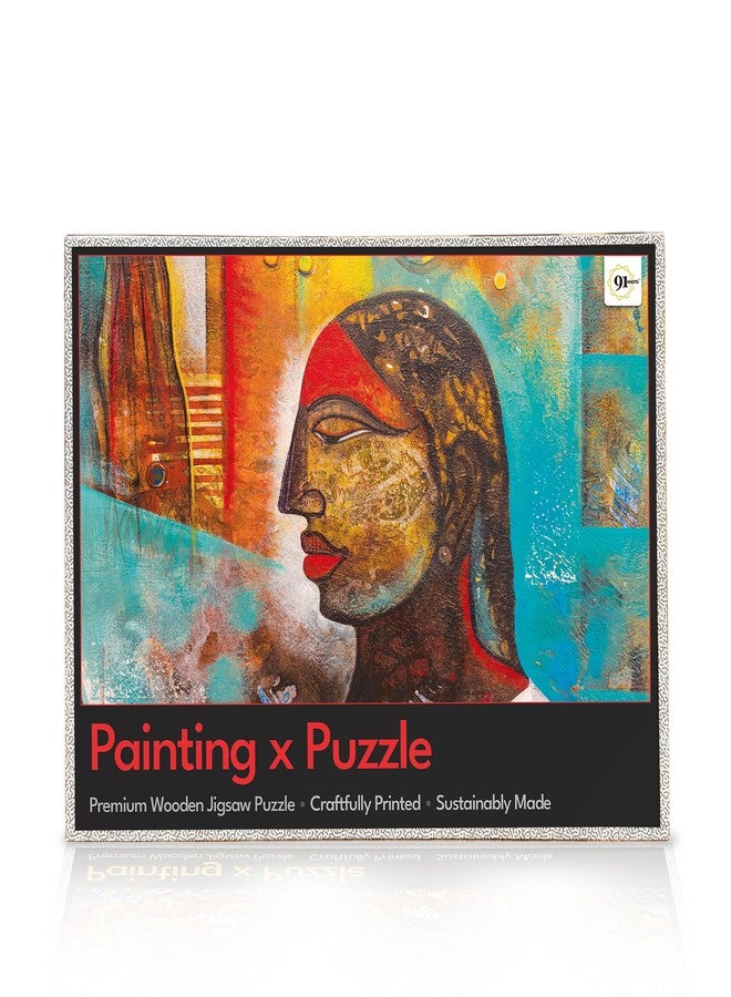 91knots 91 Knots | The Sindoor(सिंदूर) Lady, 1000 Pieces Premium Wooden Jigsaw Puzzle for Adults and Kids 12+ Years | Painting Puzzle with Unique Cuts for Gifting for Adults | Games for Focus and Memory - Image 1