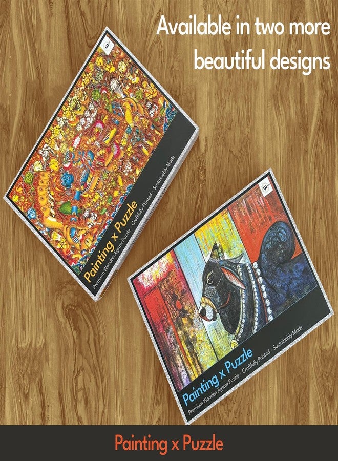 91knots 91 Knots | The Sindoor(सिंदूर) Lady, 1000 Pieces Premium Wooden Jigsaw Puzzle for Adults and Kids 12+ Years | Painting Puzzle with Unique Cuts for Gifting for Adults | Games for Focus and Memory - Image 4