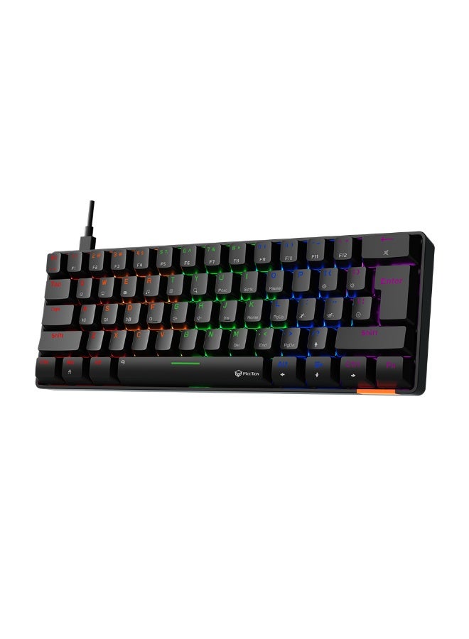 Meetion 60% Wired Mechanical Gaming Keyboard, USB, Black – Model MT-MK005-A-UAR - Image 1