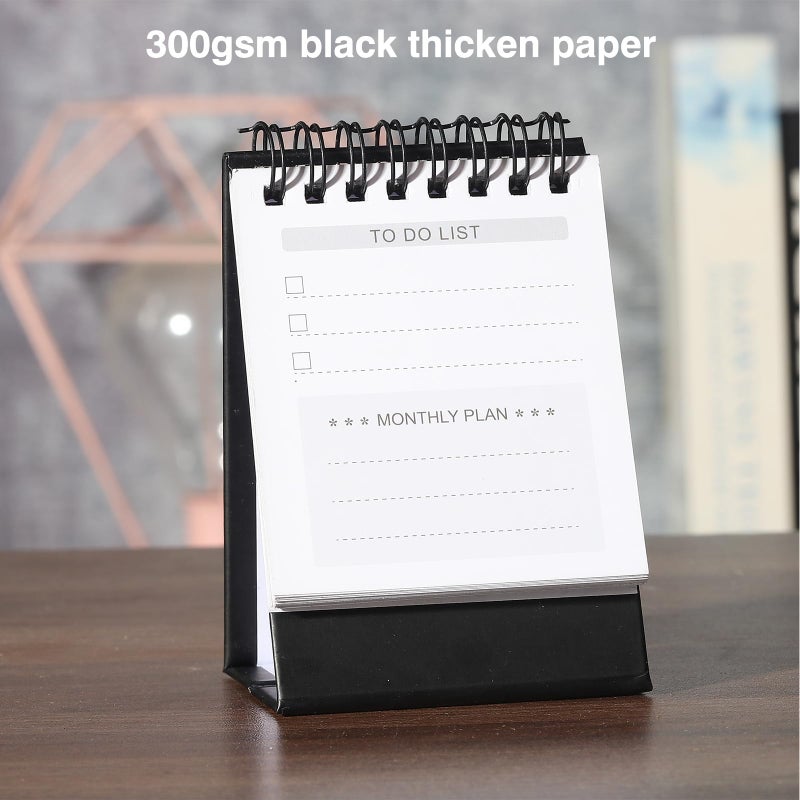 FOBOZONE Desk Calendar 2026-2027, 2 Years Calendar Runs from Jan. 2026 until Dec 2027, Table Monthly Planner with Stickers for Home,Office,School Organization(Black,3" x 4.8") - Image 4