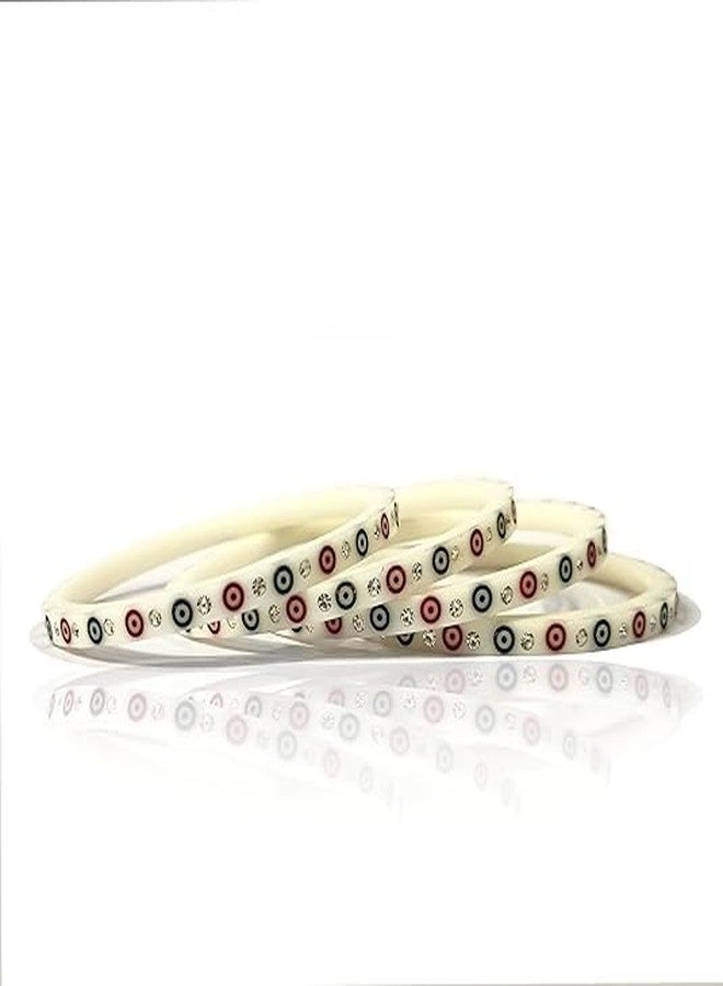 Fabbay Traditional Ethnic Jeweller Acrylic Chuda Material with Zircon Stones for Women's and Girl's (dot bangle, 2.8 inch diameter) - Image 5