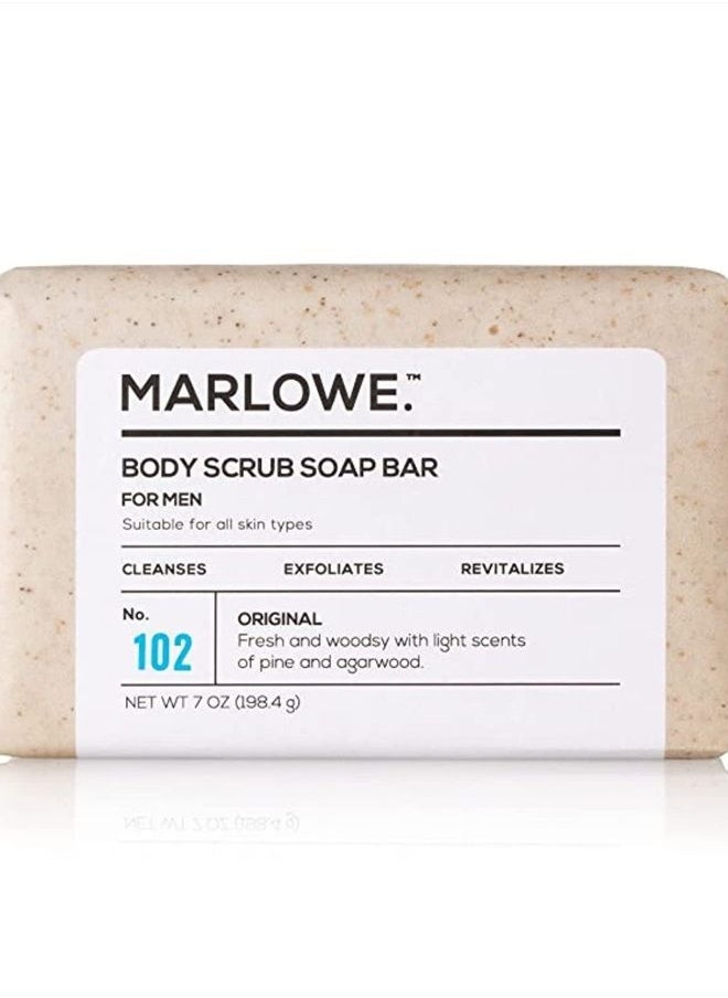 MARLOWE. M BLEND MARLOWE. No. 102 Men's Body Scrub Soap 7 oz | Best Exfoliating Bar for Men | Made with Natural Ingredients | Green Tea Extract | Amazing Scent  - Image 1