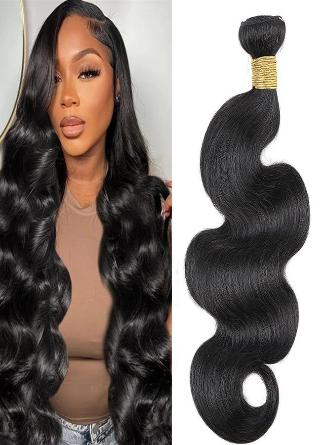 AUTTO Brazilian Human Hair Bundles Body Wave Human Hair Single Bundle 10inch 100% Unprocessed Virgin Human Hair Body Wave Raw Quick Weaves Deals Natural Black - Image 1