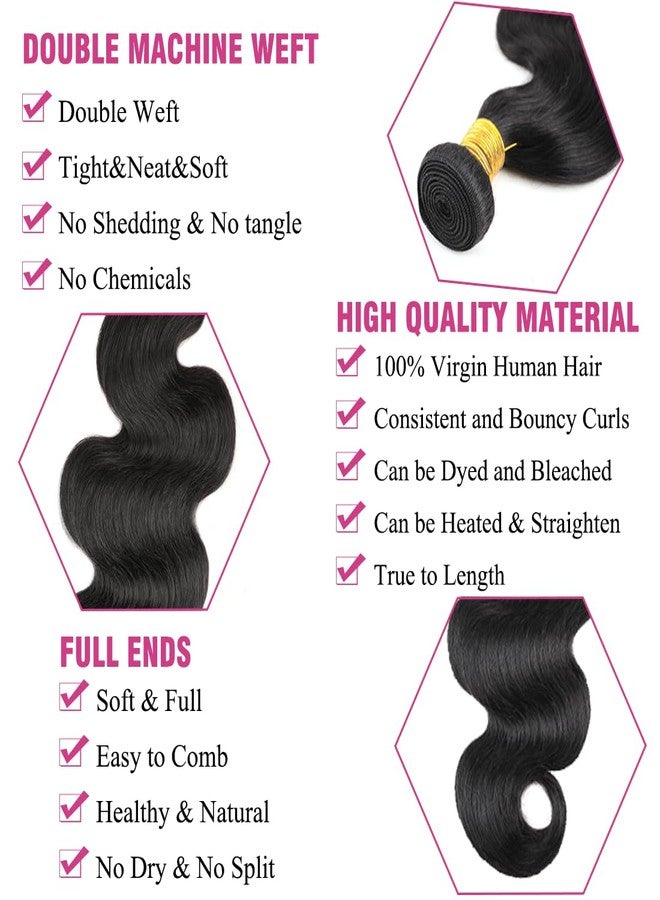 AUTTO Brazilian Human Hair Bundles Body Wave Human Hair Single Bundle 10inch 100% Unprocessed Virgin Human Hair Body Wave Raw Quick Weaves Deals Natural Black - Image 3