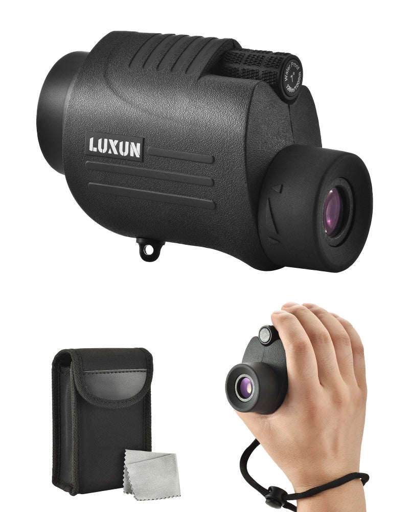 LUXUN Monocular Telescope 8x30 High Definition Waterproof Pocket Telescope with Hand Grip BAK4 Prism with Compact Wrist Strap Wide Field of View for Bird Watching Wildlife Viewing - Image 2