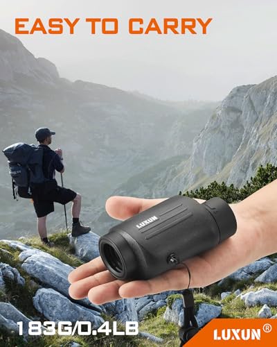 LUXUN Monocular Telescope 8x30 High Definition Waterproof Pocket Telescope with Hand Grip BAK4 Prism with Compact Wrist Strap Wide Field of View for Bird Watching Wildlife Viewing - Image 3