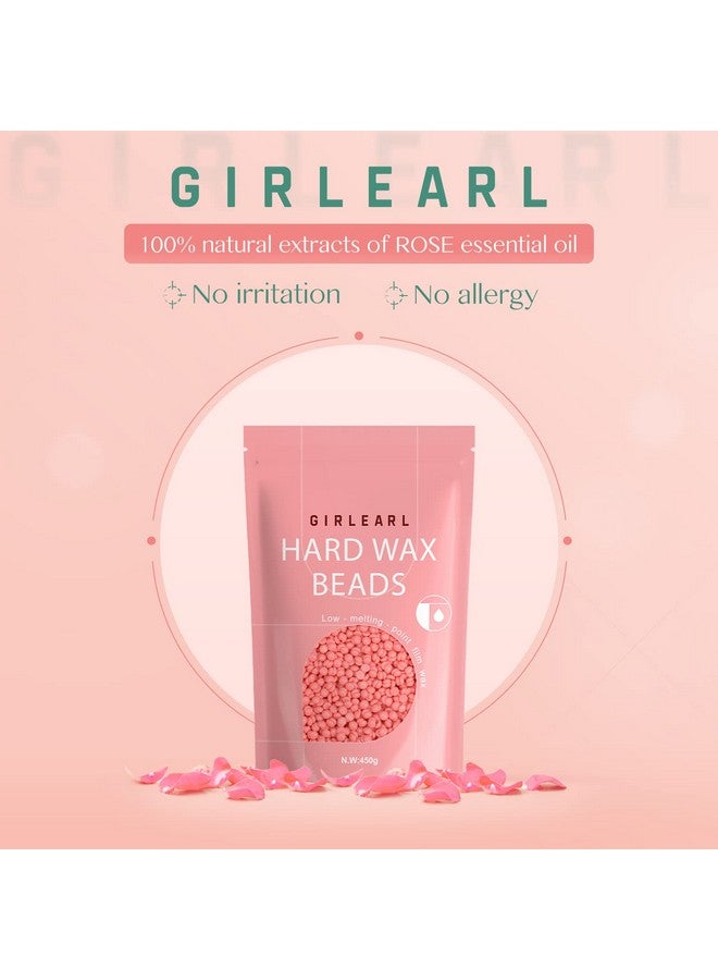 GIRLEARLE Hard Wax Beads, 1Lb Wax Beans For Hair Removal Sensitive Skin With Rose Formula, Perfect For Full Body, Facial, Brazilian Bikini, And Legs At Home Wax Refill For Women Men (Pink) - Image 2