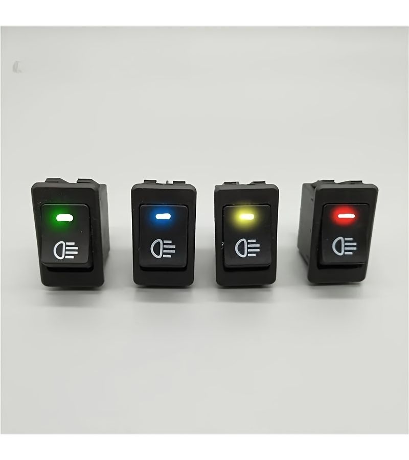 2 Pcs Red ASW 17D Car Fog Lights With Rocker Switch On Off 4Pin 2 Position 35A 12V DC - Image 2
