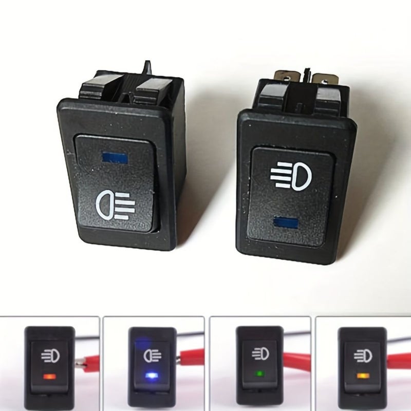 2 Pcs Red ASW 17D Car Fog Lights With Rocker Switch On Off 4Pin 2 Position 35A 12V DC - Image 4