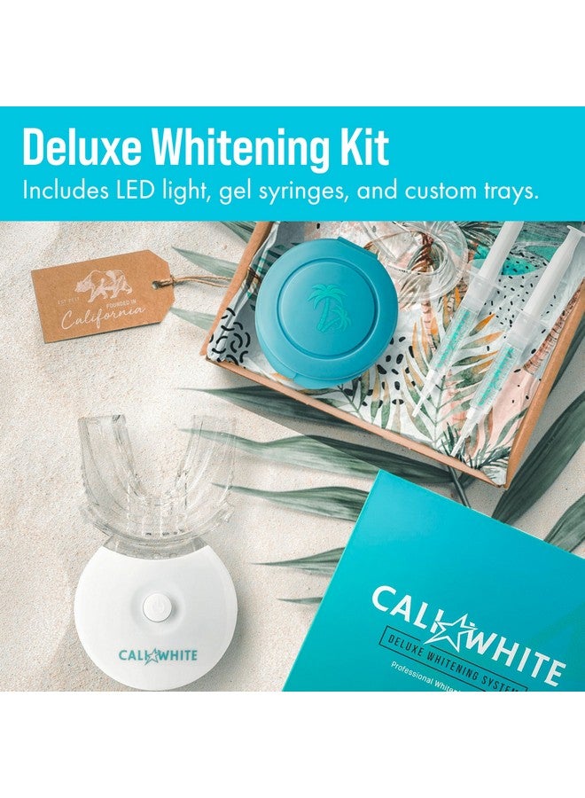 كالي وايت مجموعة شرائط تبييض الأسنان مع ضوء LED وبطاريات - جل تبييض الأسنان بالبيروكسيد العضوي - مجموعة من الشرائط البيضاء - 2 × 5 مل من المحاقن، صواني وعلبة تبييض الأسنان بالحرارة - Image 4