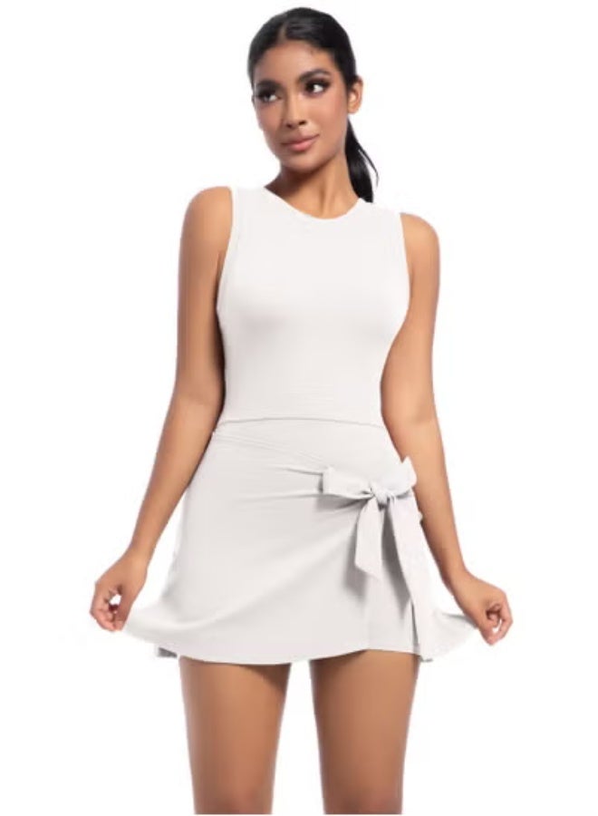 RedMapleTEK Tennis Skirt Yoga Wear Tank Top All-in-One Fitness Wear Golf Dress  - Image 2