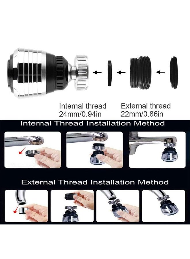 Fanski 2 PCS 360 Degree Swivel Faucet Aerator Deluxe Water Saving Faucet Sprayer Water Saving Bubbler Pressurized Faucet Filter Kitchen Accessories - Image 2