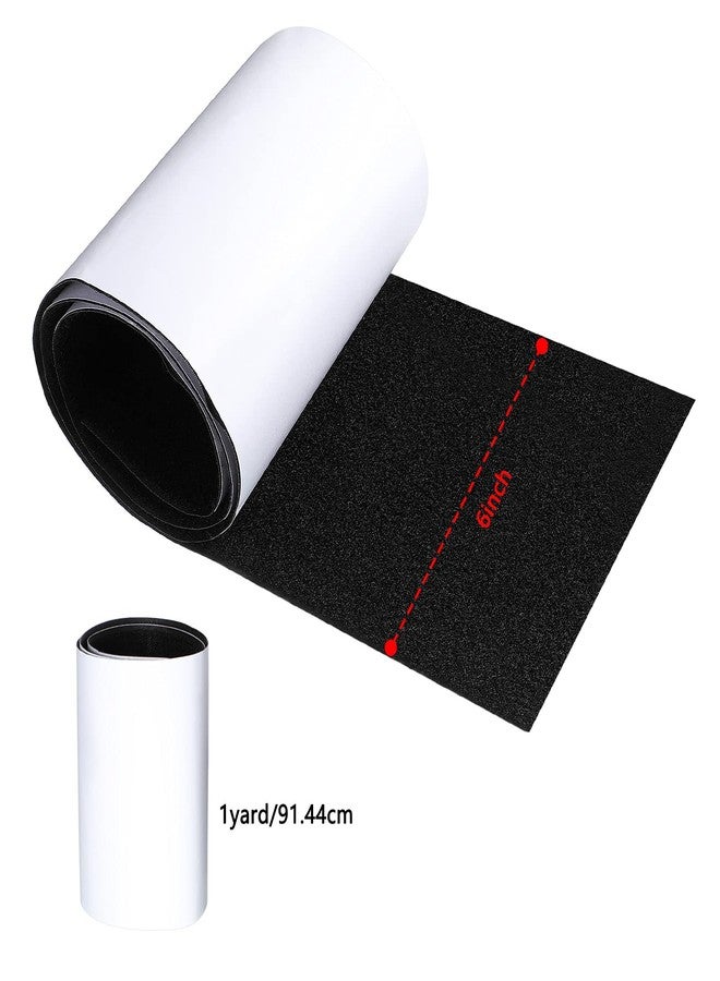 واي دريس شريط لاصق مزدوج الجوانب مع شريط لاصق خلفي قابل لإعادة الاستخدام، لفافة خطاف مزدوجة الجوانب، غراء لاصق، رقعة نايلون، أسود (عرض 6 بوصات، طول 1 ياردة) - Image 2