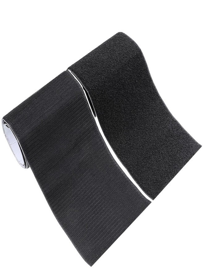 واي دريس شريط لاصق مزدوج الجوانب مع شريط لاصق خلفي قابل لإعادة الاستخدام، لفافة خطاف مزدوجة الجوانب، غراء لاصق، رقعة نايلون، أسود (عرض 6 بوصات، طول 1 ياردة) - Image 4