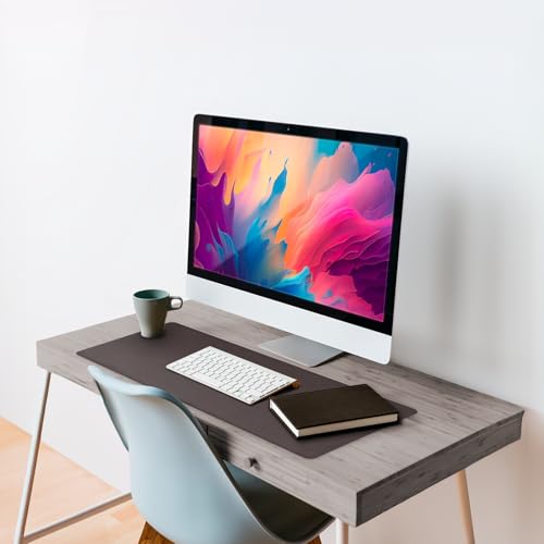 Vine Creations Leather Desk Mat Large 44" x 22", Desk Protector Mat, PU Leather Desk Pad, Large Mouse Pad, Desk Blotter, Desk Pads on Top of Desks, Desk Matt for Desktop, Office Desk Mat (Dark Brown) - Image 4