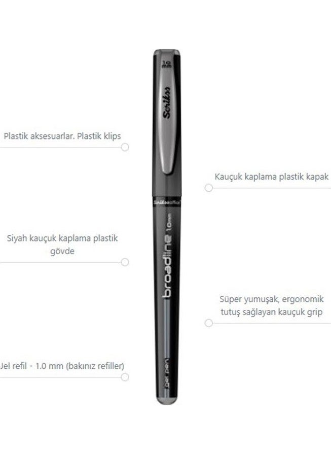 Scrikss Black Signature Pen 1.0mm 1 Piece Signature Pen Pilot 1.0 mm Thick Tip Pen Fast Drying Gel Ink  - Image 3