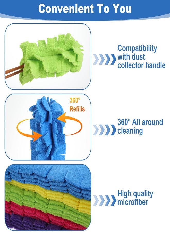 PercyEffie 20 Pcs Reusable Duster Refills, 360° Fleece Cleaning Pads for Ceiling Fans, Blinds & Furniture (Blue, Pink, Yellow, Green, Purple, 7.3 x 4.7 Inches - Image 3