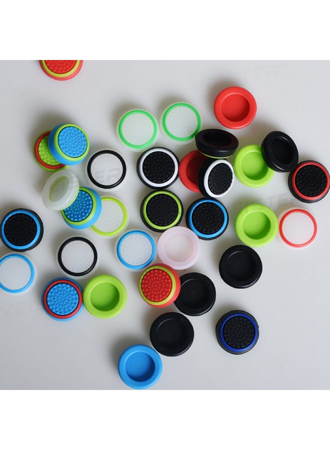 PS4 Rocker Cap PS3/PS5 Game Machine Mushroom Head Protection Key Cap Two-color Handle Silicone Cap Luminous-Product Color:Ps-05 Black Background Turquoise Circle-a  - Image 2