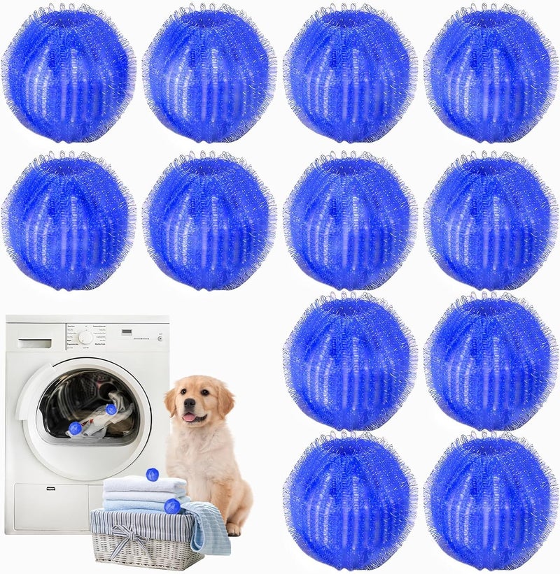 Pet Hair Remover for Laundry, 12 PCS - Reusable Dog & Cat Hair Remover Tool, Effectively Removes Pet Hair, Lint and Dander from Bedding and Clothing, Suitable for Washing Machines, Dryers - Image 1