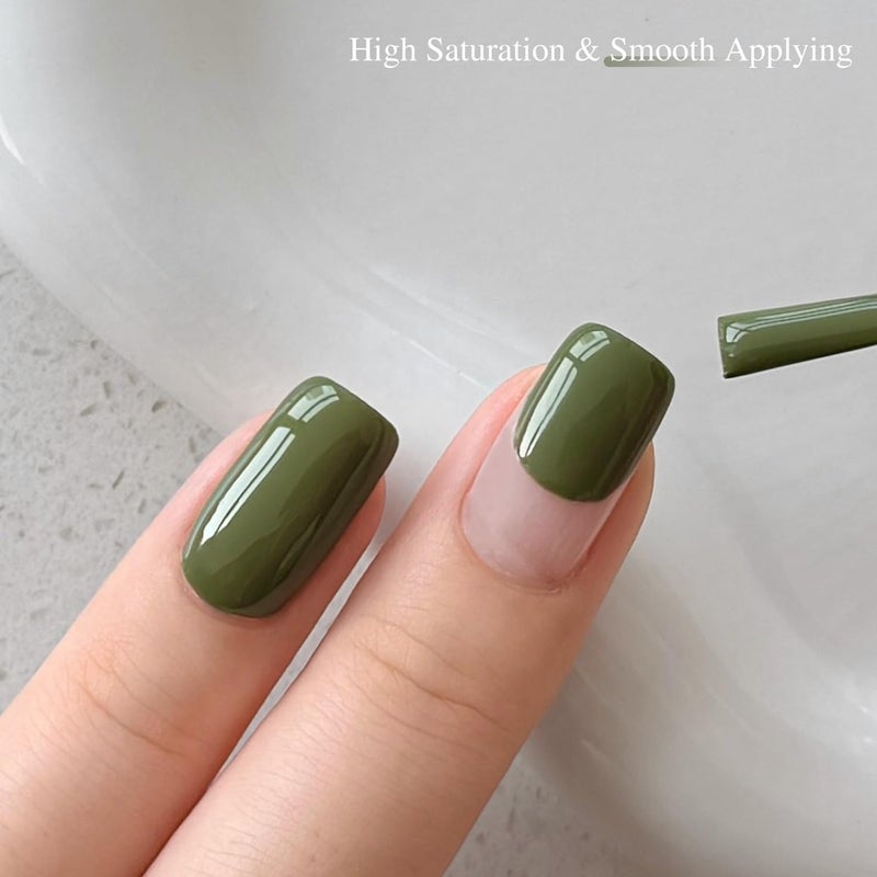 GAOY Green Gel Nail Polish Set, 6 Colors Dark Green Cat Eye, Soak Off UV Light Cure Gel Polish Kit for Nail Art DIY at Home - Image 3