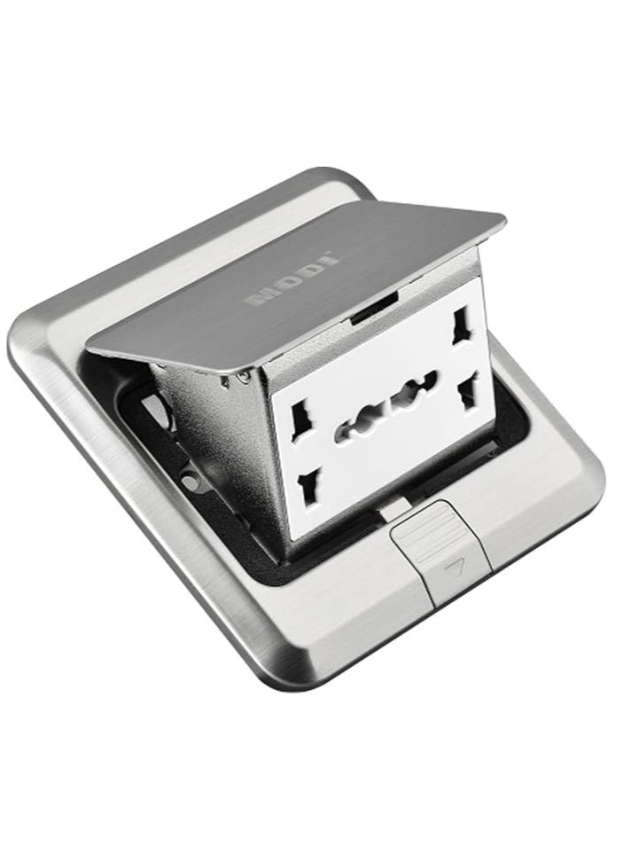 MODI charging plug-in power strip socket multi 2 way floor socket porous tunnel multi-function wiring board -sliver  - Image 1