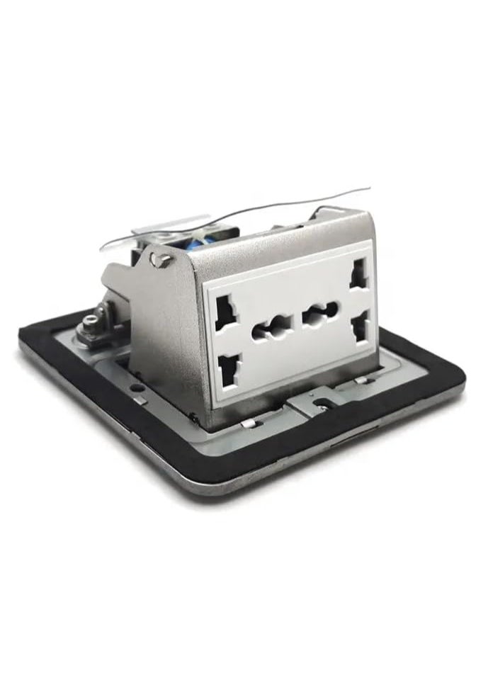 MODI charging plug-in power strip socket multi 2 way floor socket porous tunnel multi-function wiring board -sliver  - Image 4
