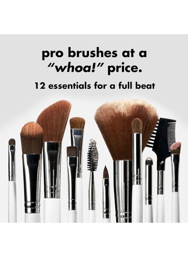 إلف مجموعة إيلف الاحترافية من ١٢ فرشاة، أدوات مكياج نباتية، لمزج وتحديد الوجه وإبرازه باحترافية - Image 2