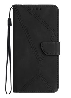 ماركة غير محددة حافظة لهاتف Xiaomi Redmi Note 12s مصنوعة من الجلد المنقوش باللون الأسود  - Image 2
