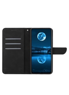ماركة غير محددة حافظة لهاتف Xiaomi Redmi Note 12s مصنوعة من الجلد المنقوش باللون الأسود  - Image 3