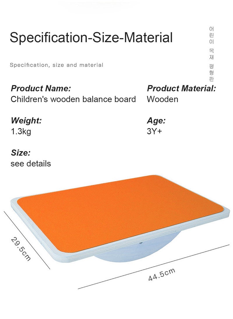 MaBaby - Wooden Balance Board Equipment Children's Balance Board Sensory Training Educational Toys  Curvy Balancing for Yoga Indoor and Outdoor Children See-Saw Exercise Body Equipment - Image 1