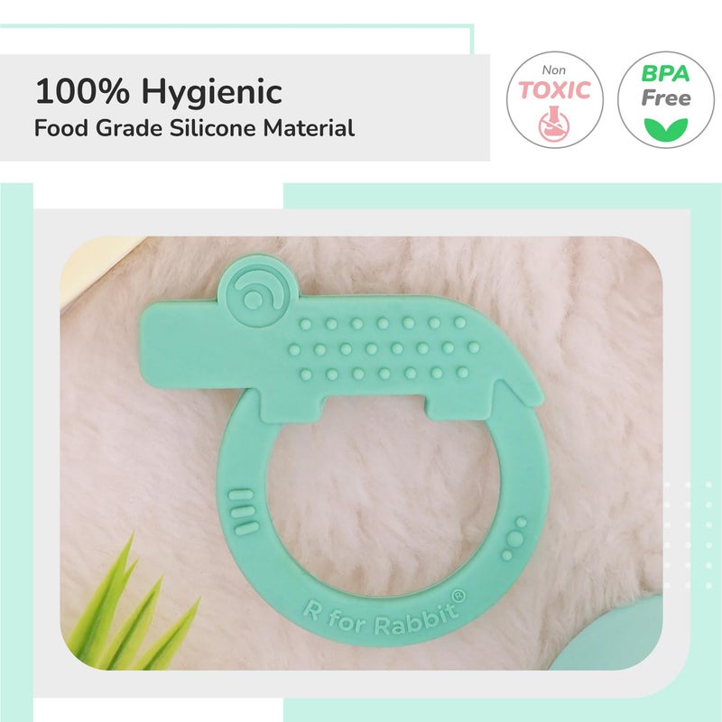 R for Rabbit Tiny Bites Zoobie Teether - Crocodile Shape - Image 2