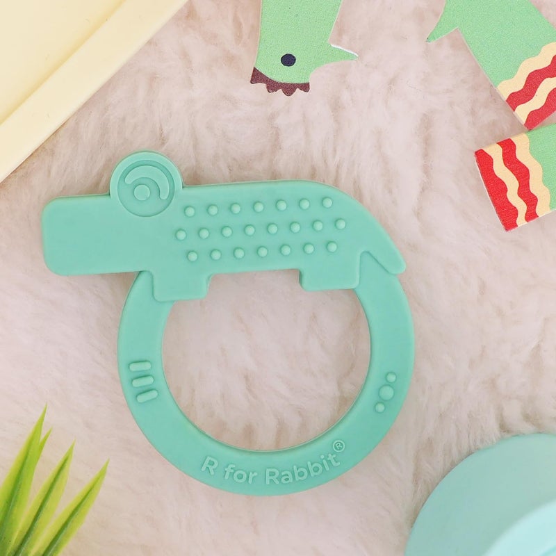 R for Rabbit Tiny Bites Zoobie Teether - Crocodile Shape - Image 1