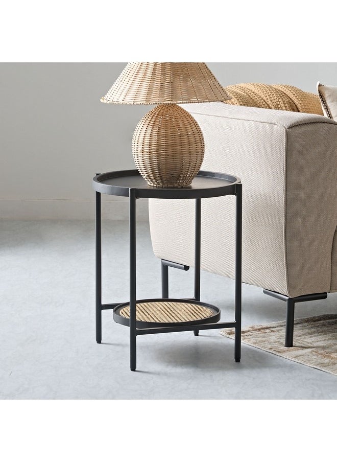Home Box Enna Rattan and Solid Wood End Table 50 x 55 x 50 cm  - Image 2
