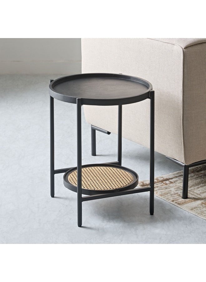 Home Box Enna Rattan and Solid Wood End Table 50 x 55 x 50 cm  - Image 1