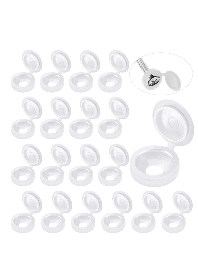 SYOSI Hinged Screw Cover Caps Plastic Screw Caps Fold Screw Snap Covers Washer Flip Tops  - Image 1