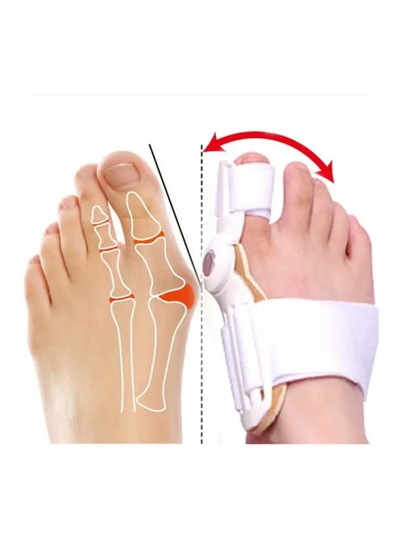 2 Pcs Bunion Corrector For Women And Men Big Toe Relief Adjustable Splint Pads Orthopedic Straightener Separator Hallux Valgus Day Night Supports Bunion Corrector For Big Toe - Image 3