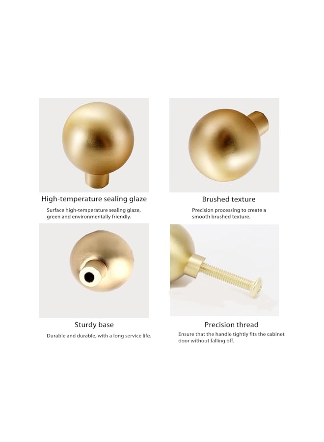 promass Cabinet Knobs,Gold Kitchen Cupboard Knobs Single Hole,Solid Zinc Cabinet Knobs with 6 Screws for Drawer, Wardrobe, Cabinets, Doors, Decoration, 6PCS - Image 4