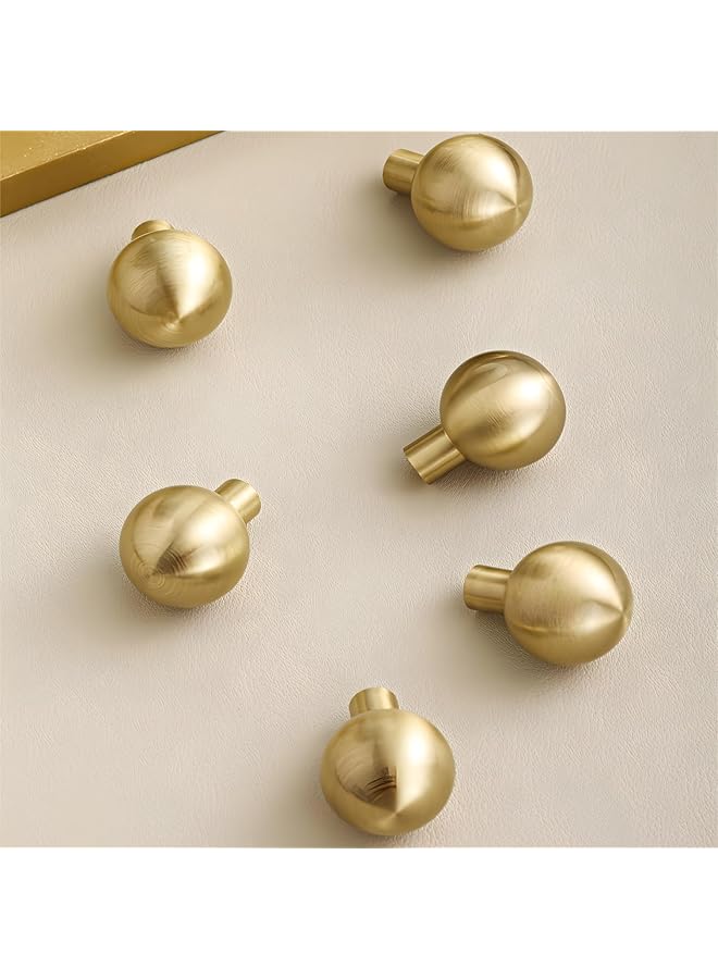 promass Cabinet Knobs,Gold Kitchen Cupboard Knobs Single Hole,Solid Zinc Cabinet Knobs with 6 Screws for Drawer, Wardrobe, Cabinets, Doors, Decoration, 6PCS - Image 1