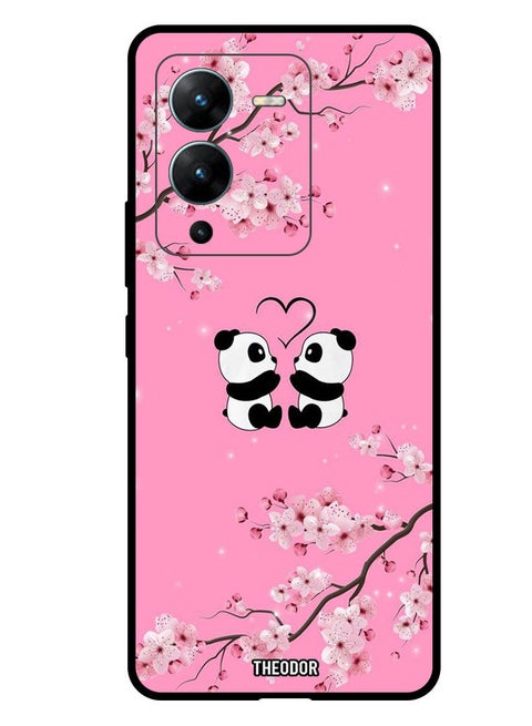 Protective Case Anti Scratch Shock Proof Bumper Cover For  Vivo V25 Pro Two Small Pandas
