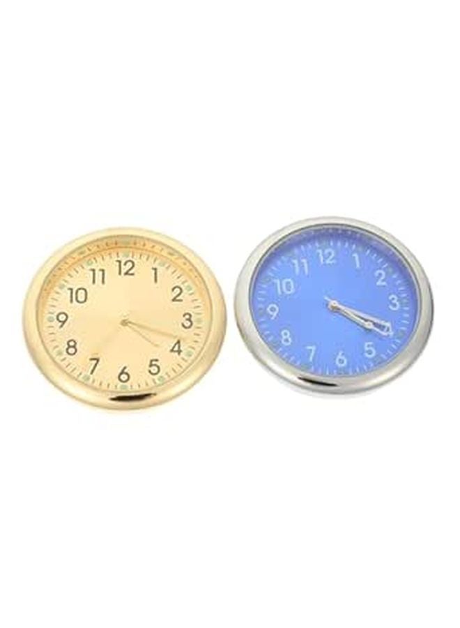 Luminous Mini Dashboard Clock 2Pcs Easy Install Car Home Office Decor - Image 1