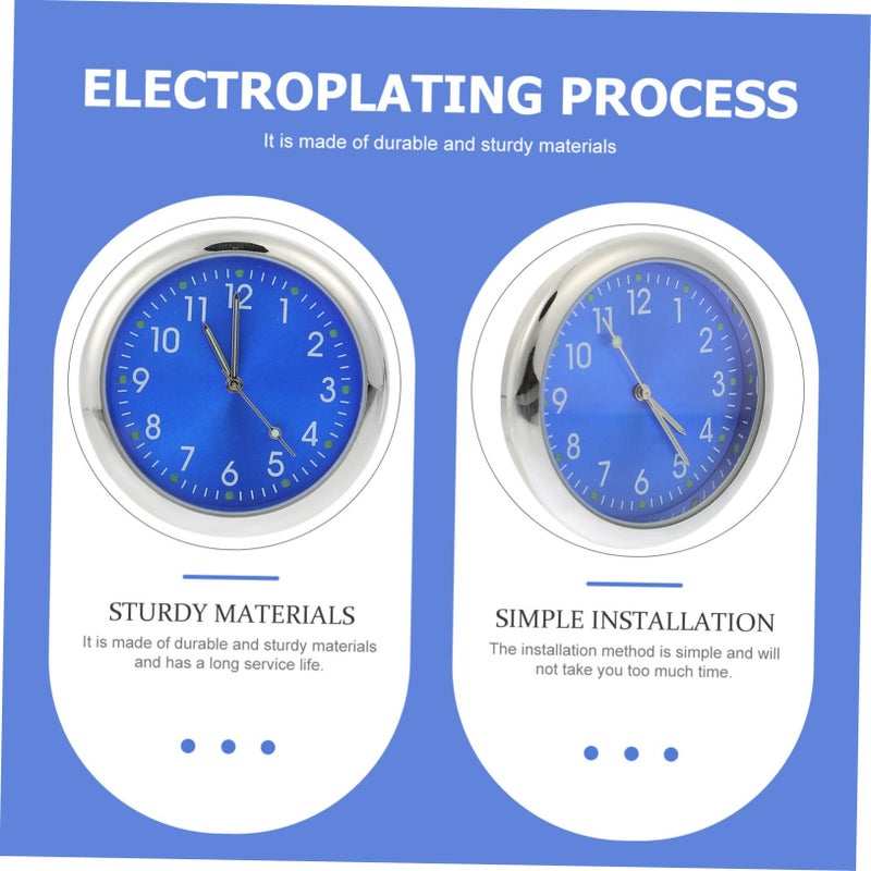 Luminous Mini Dashboard Clock 2Pcs Easy Install Car Home Office Decor - Image 4