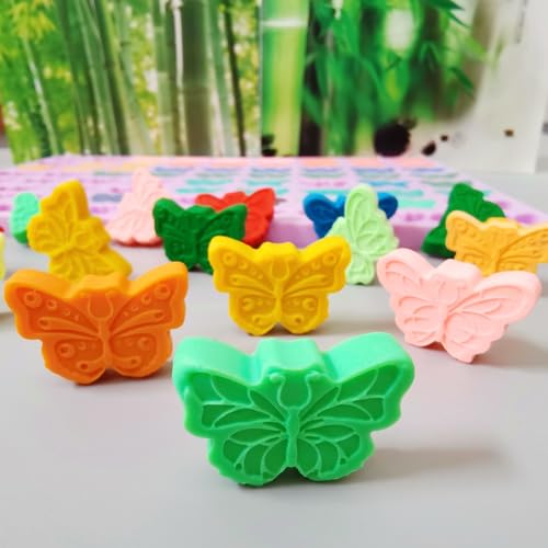 Tadonyny Mini Butterfly Silicone Molds for Chocolate Gummy Candy, Butterfly Mint Molds Ice Cube Molds with Scraper (butterfly) - Image 3